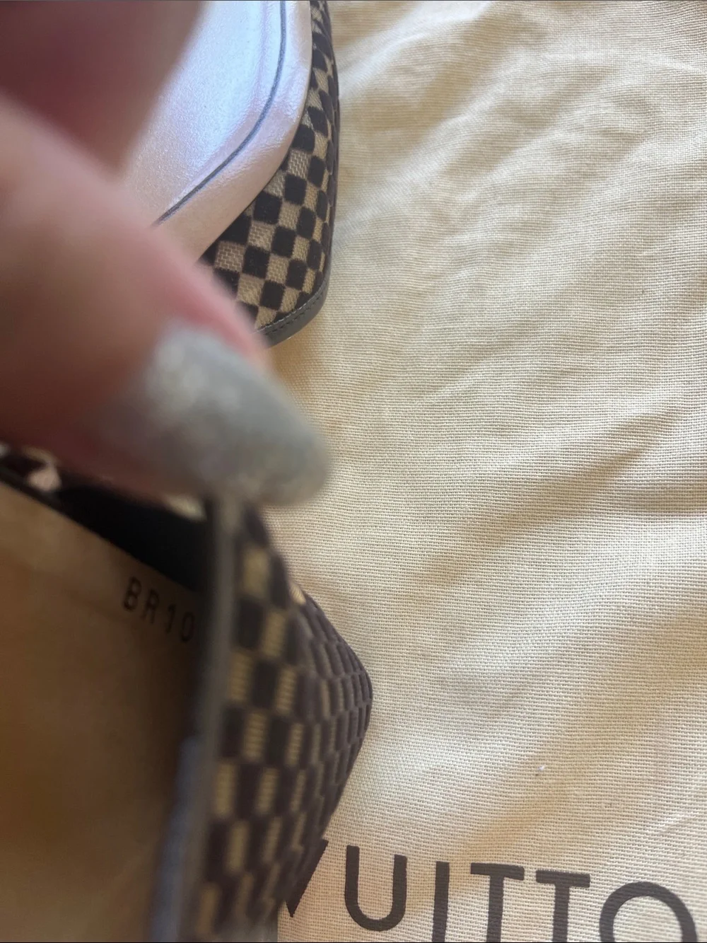 Louis Vuitton Black & Brown Damier Pointed Lace-Up Mules